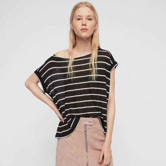 ✨4xHP✨Massimo Striped Zipper Back Tee✨ - Picture 1 of 4